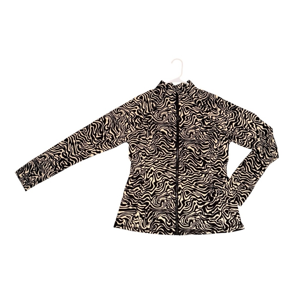 Fabletics XL Marbled Zebra Trinity Performance Activewear Zip Jacket w/ Pockets - Picture 3 of 16